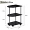 Black 3-Tier Rolling Side Table, Slim Narrow End Table with Wheels for Small Spaces